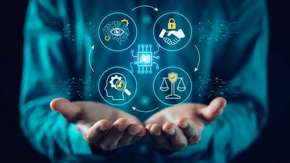 AI Governance and Human-in-the-loop ethical control concept